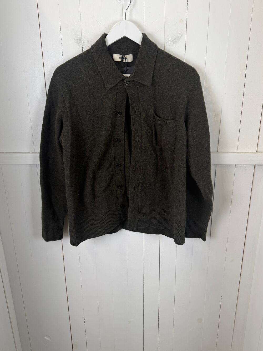 BUCK MASON Gray Wool Cardigan Sweater Men's M NWT